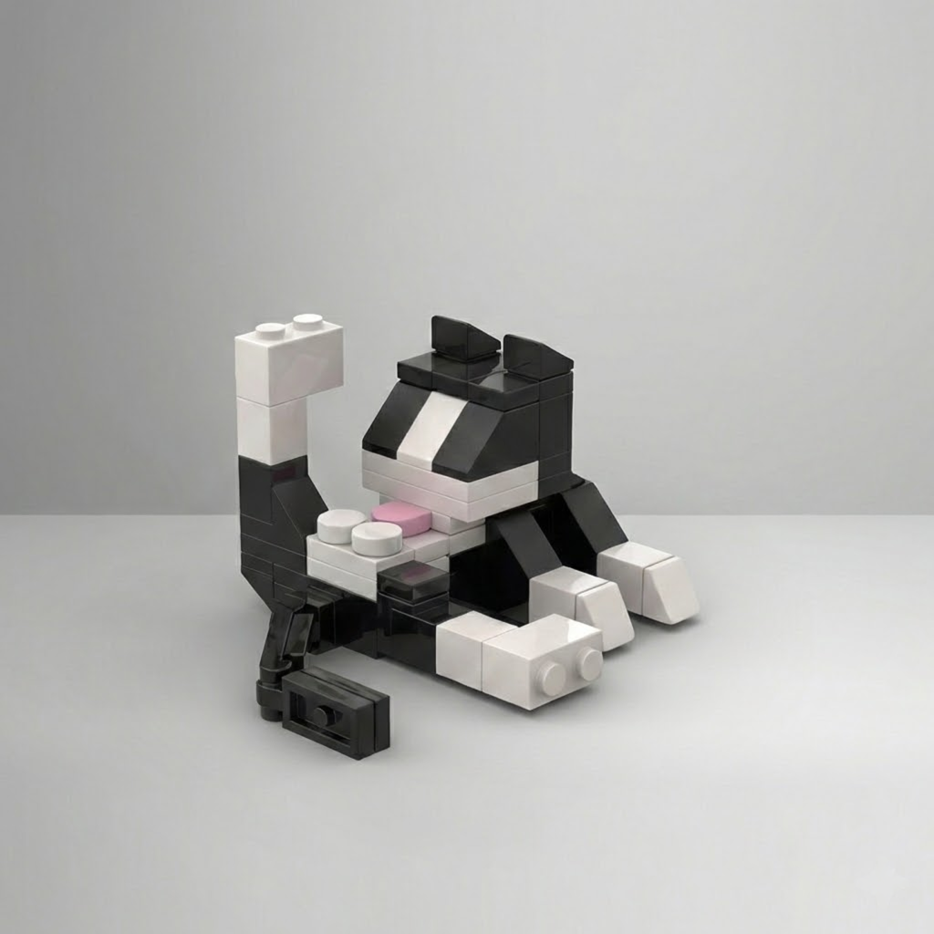 Kot liżący sobie...